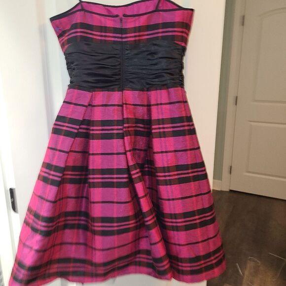 Morgan & Co Pink Plaid Taffeta Y2k Dress - Picture 10 of 14